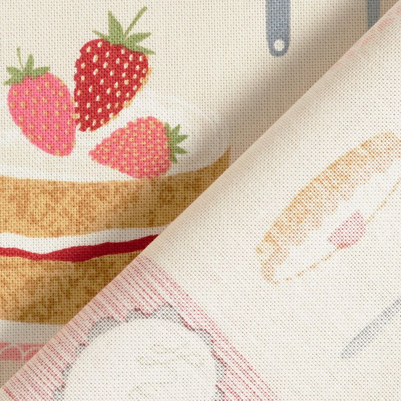 Decor Fabric Half Panama cakes and tarts – light beige/pink, image number 4