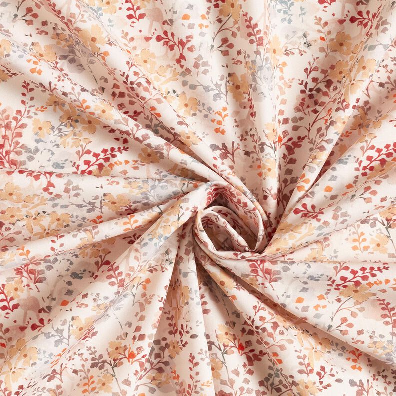 Cotton Poplin fine autumn branches | Katia Fabrics – natural/carmine,  image number 3