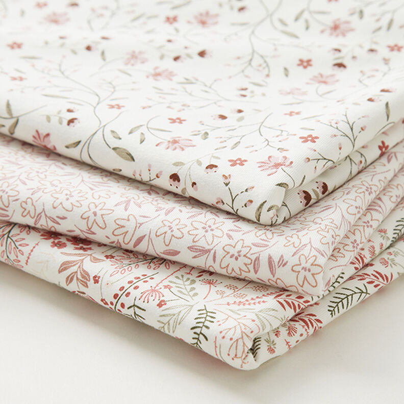 Cotton Jersey flower tendrils – offwhite,  image number 5