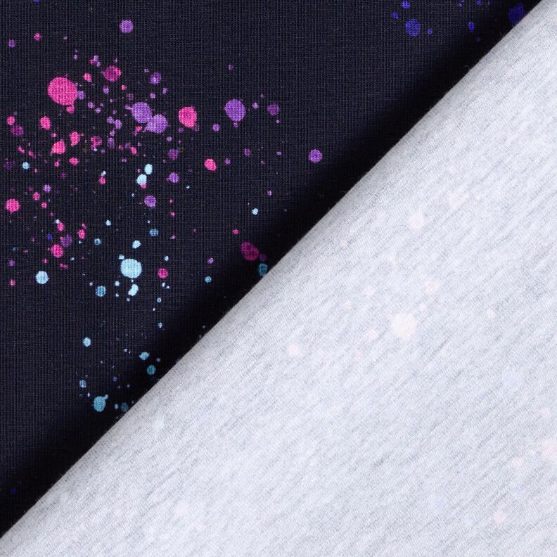 Cotton Jersey Colourful Splashes | Glitzerpüppi  – midnight blue/blue lilac,  image number 4