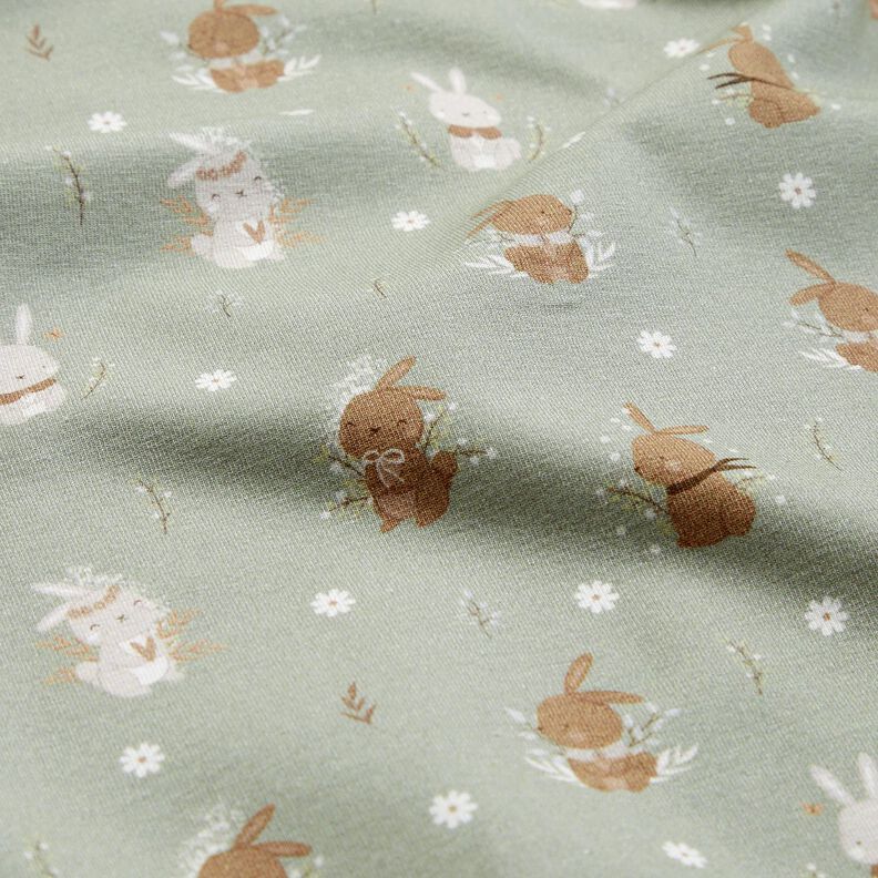 Cotton Jersey Cute Bunnies Digital Print – reed,  image number 2