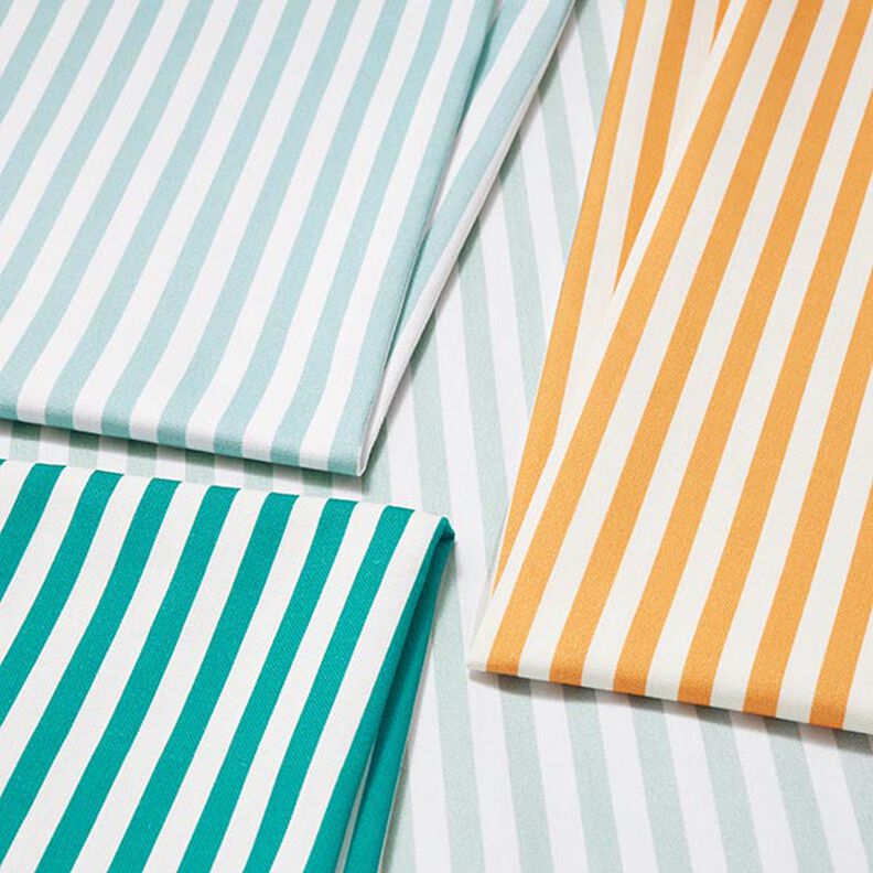Decor Fabric Half Panama Vertical stripes – aqua blue/white,  image number 5