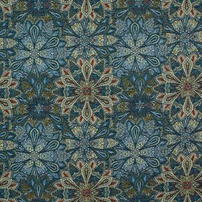 Decor Fabric Tapestry Fabric mandala flowers – black/blue, 