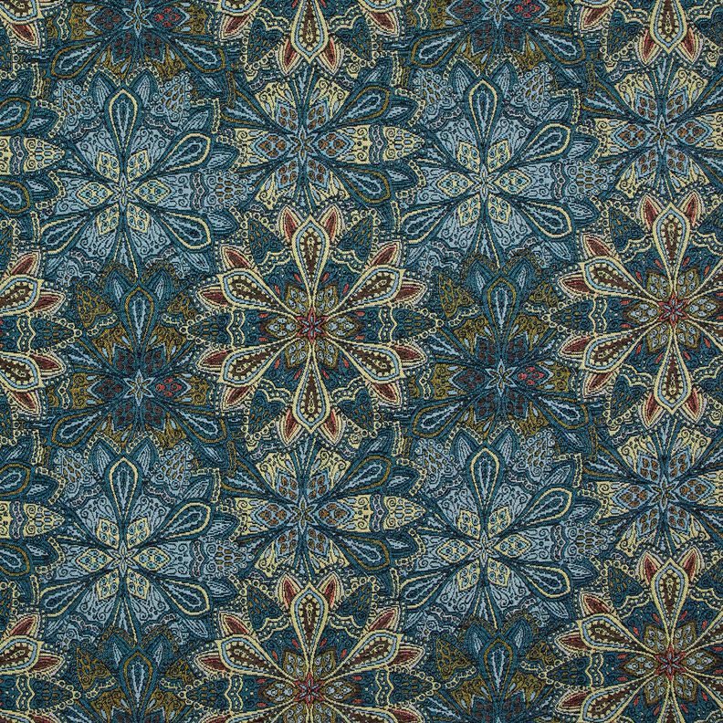 Decor Fabric Tapestry Fabric mandala flowers – black/blue,  image number 1