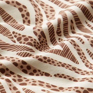 GOTS French Terry Zebra | Tula – light beige/dark brown, 