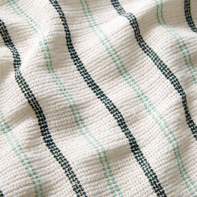 Grid structure vertical stripes cotton fabric – white/peppermint, 