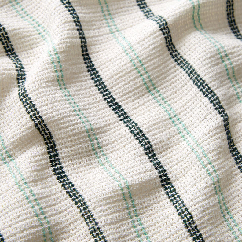 Grid structure vertical stripes cotton fabric – white/peppermint, image number 2