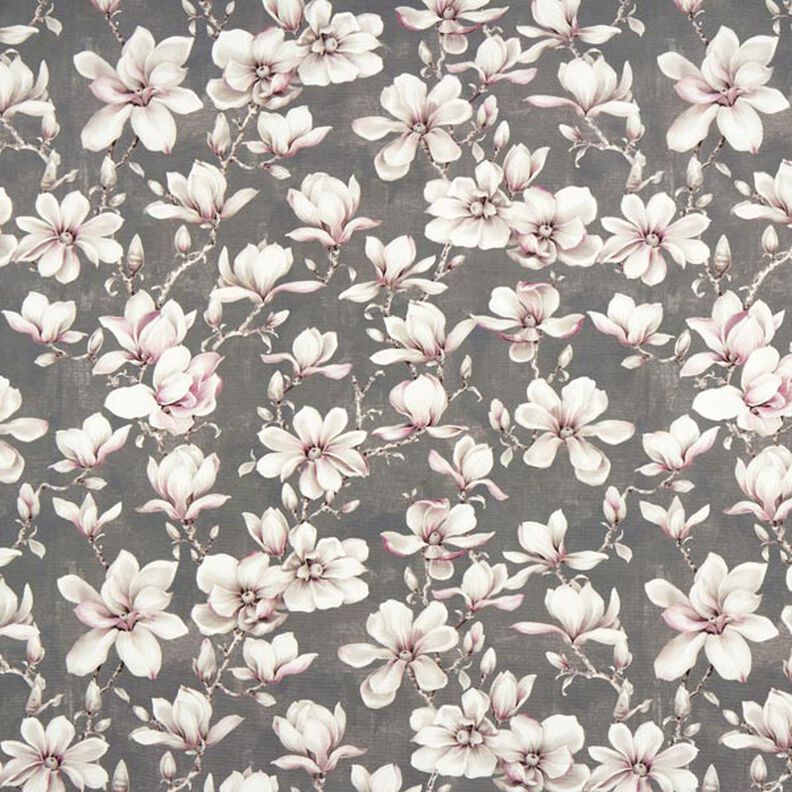 Outdoor Fabric Canvas magnolias – grey,  image number 1