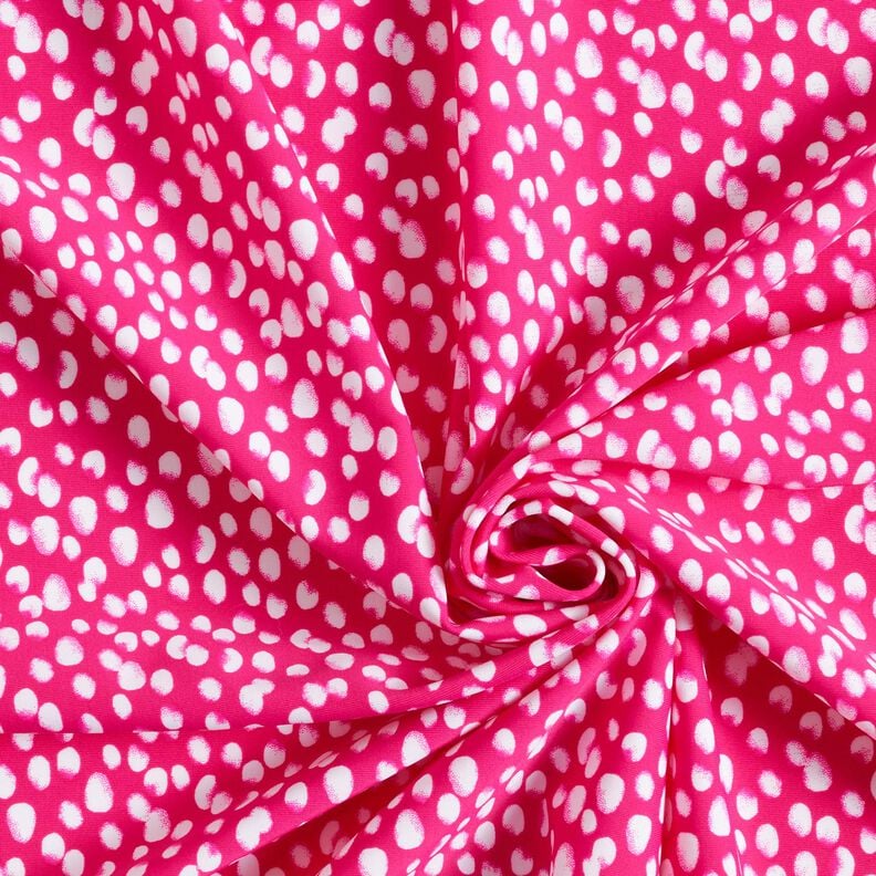 Swimsuit fabric mini polka dots – intense pink/white,  image number 3