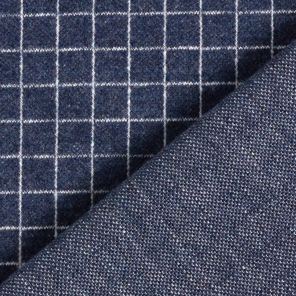 Jacquard knit brushed grid check – denim blue,  image number 5