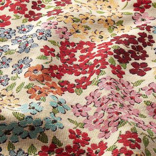 Decor Fabric Tapestry Fabric Floral Beauty – light beige/red, 