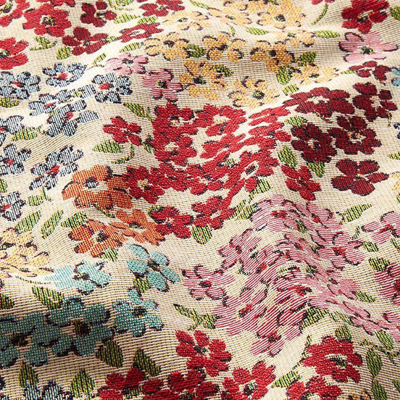 Decor Fabric Tapestry Fabric Floral Beauty – light beige/red,  image number 2