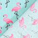 Cretonne  Flamingo 3 – turquoise,  thumbnail number 3
