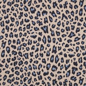 Viscose Linen Blend Leopard Print | Poppy Fabrics – cashew/midnight blue, 