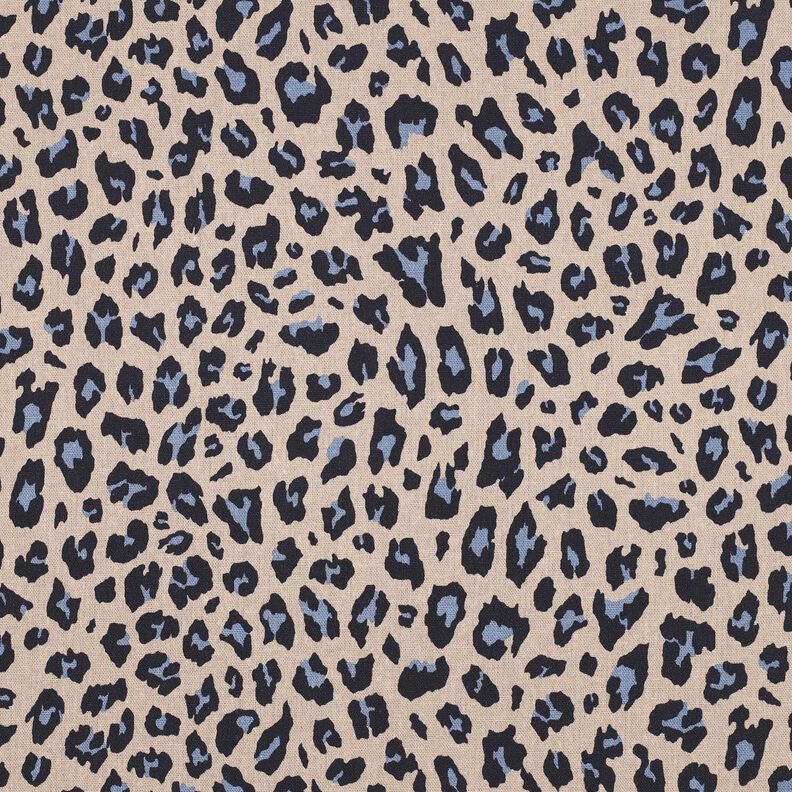 Viscose Linen Blend Leopard Print | Poppy Fabrics – cashew/midnight blue,  image number 1