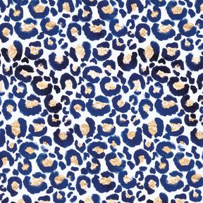Cotton Jersey Leopard with Golden Spots | Glitzerpüppi – white/indigo, 