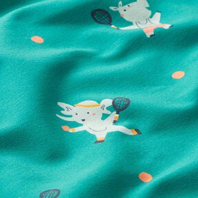 French Terry Tennis animals  | PETIT CITRON – petrol, 