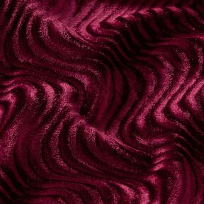 Stretch velvet embossed waves – burgundy, 