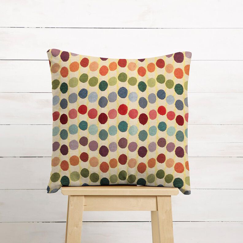 Decor Fabric Tapestry Fabric wavy dots – light beige/blue,  image number 7
