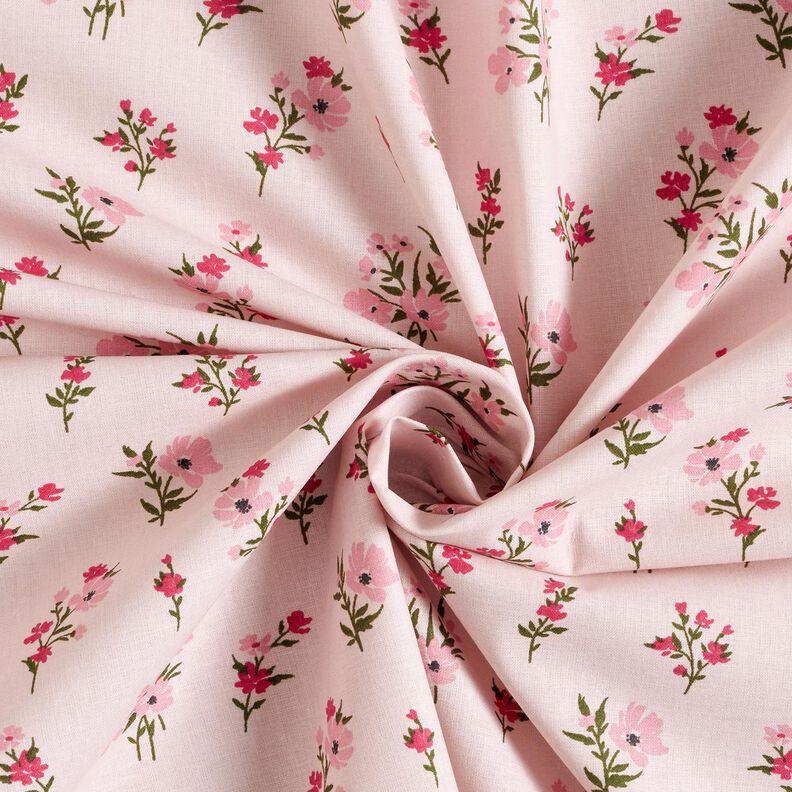 Cotton Cretonne mini flowers – rosé/intense pink,  image number 3