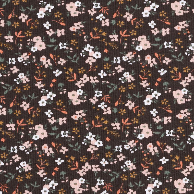 Cotton Jersey millefleurs – black brown,  image number 1