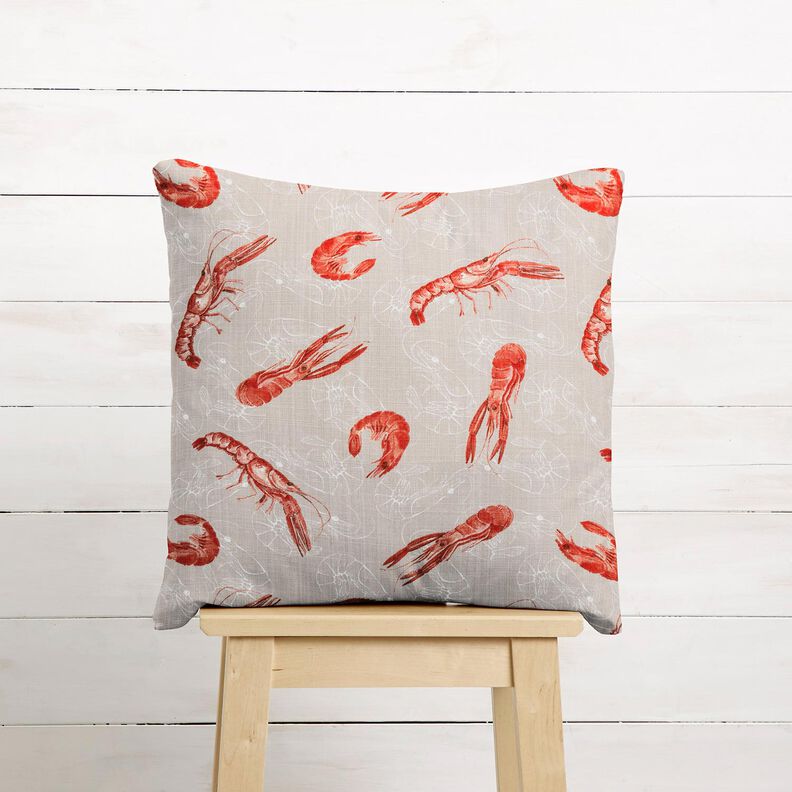 Decor Fabric Panama king prawns – cashew/fire red,  image number 7