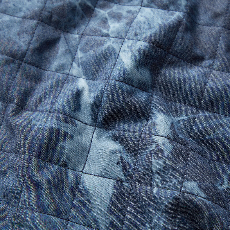 Tie-dyed chambray quilted fabric – denim blue,  image number 2