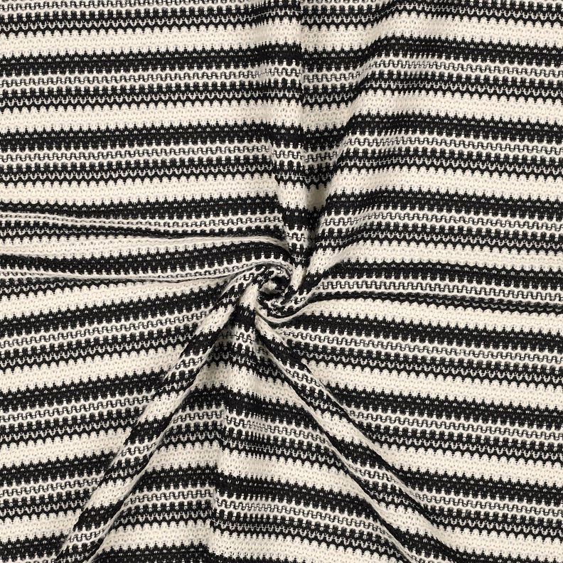 Knit Fabric Stripes| Poppy Fabrics – black/offwhite,  image number 3
