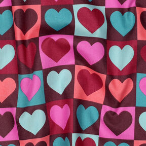 Cotton Poplin Diamond hearts | Poppy Fabrics – burgundy, 