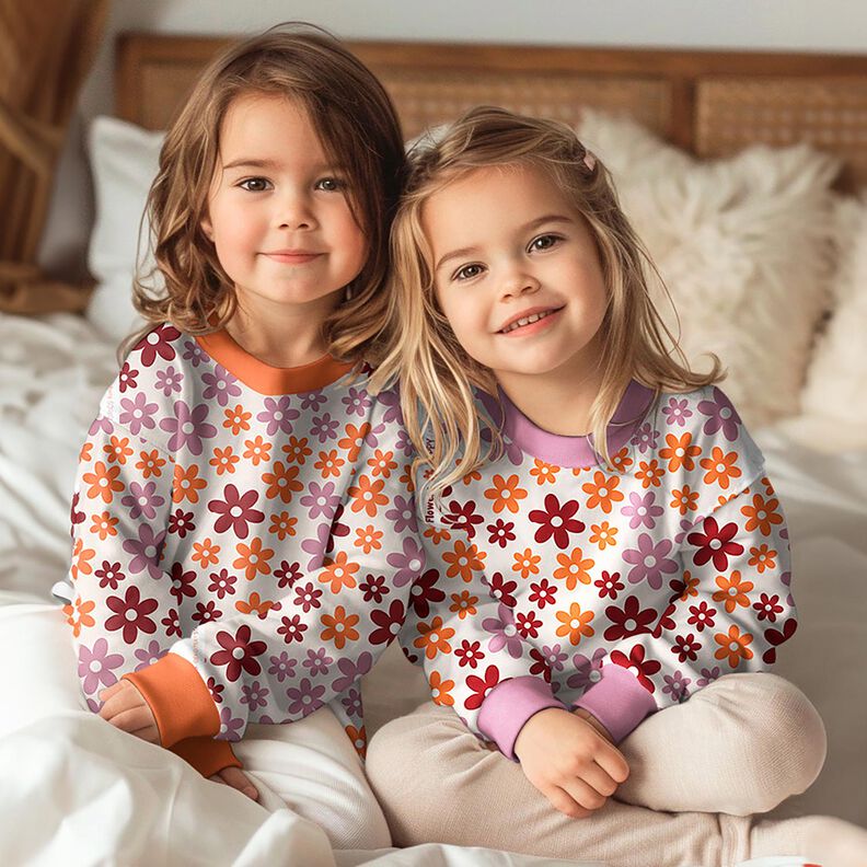 Comfy Sweatshirt colourful flowers | Poppy Fabrics – offwhite, image number 5