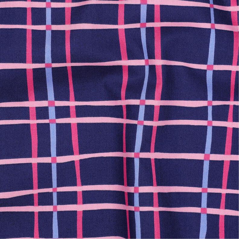 Cotton Poplin wavy check| Poppy Fabrics – indigo/pink,  image number 2