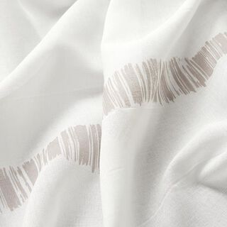 Curtain Fabric Voile delicate stripes 295 cm – silk grey/ivory, 