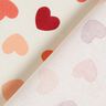 Decor Fabric Half Panama dispersed hearts – cream/dark red,  thumbnail number 4