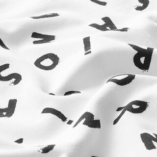 Brushed Sweatshirt Fabric "Dinosaur" letters – white, 