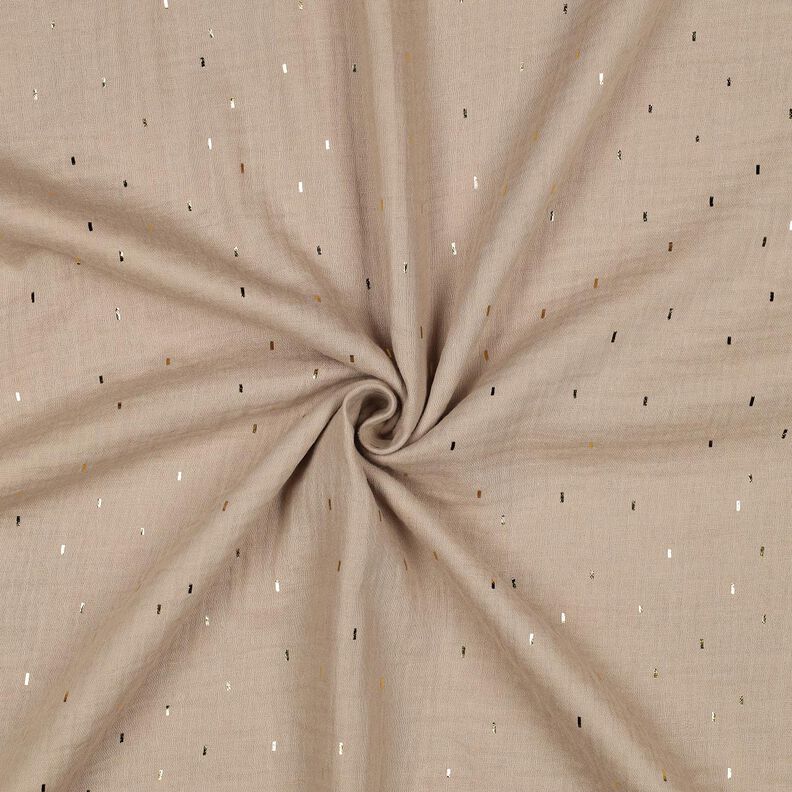 Double Gauze/Muslin Rectangle Foil Print | Poppy Fabrics – anemone/metallic gold,  image number 3
