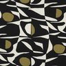Viscose Linen Blend geometric pattern – black/olive,  thumbnail number 1