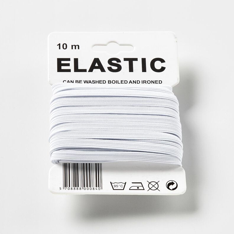 Elastic tape [10 m | 5 mm] – white,  image number 1