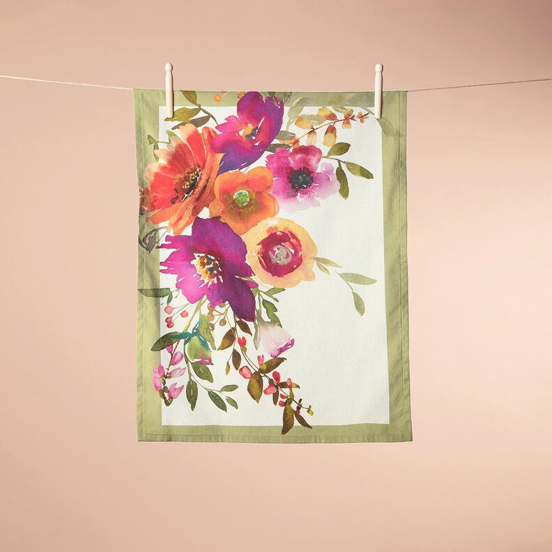 Decorative Panel trio watercolour flowers – ivory/berry, image number 7