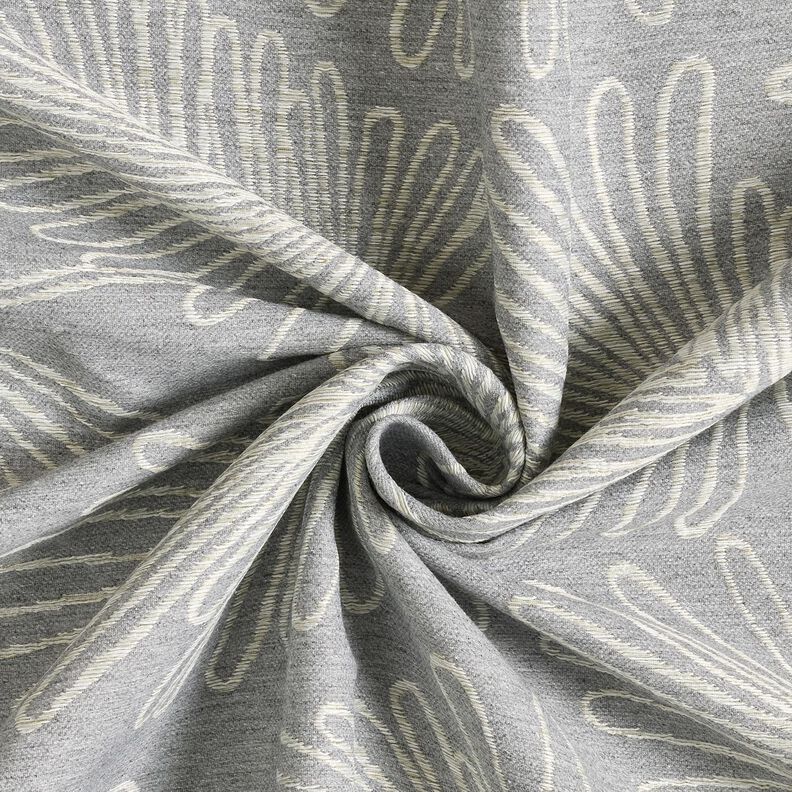 Decor Fabric Jacquard Leaf contours – grey, image number 3