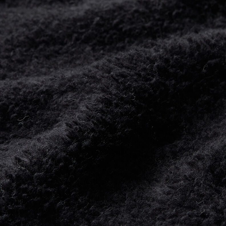 Plain cotton sherpa – black,  image number 2