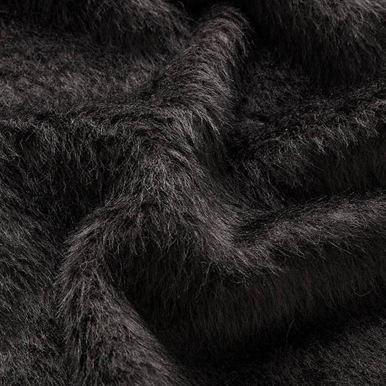 Plain Fluffy Coating Fabric – black,  image number 2
