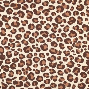 Brushed Sweatshirt Fabric leopard print | Poppy Fabrics – cream/dark brown, 