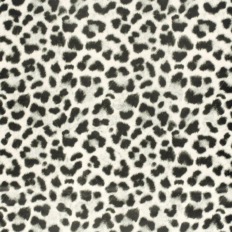 Stretch velour snow leopard – ivory/black, image number 1