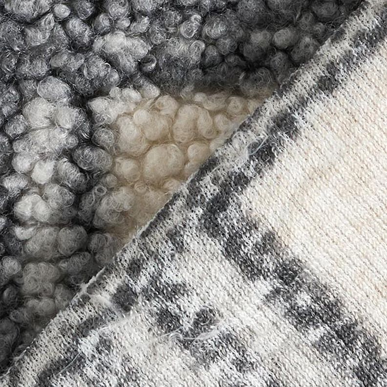 Knitted bouclé check – offwhite/grey,  image number 4