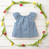 Double Gauze/Muslin Yarn dyed gingham – denim blue/white,  thumbnail number 6