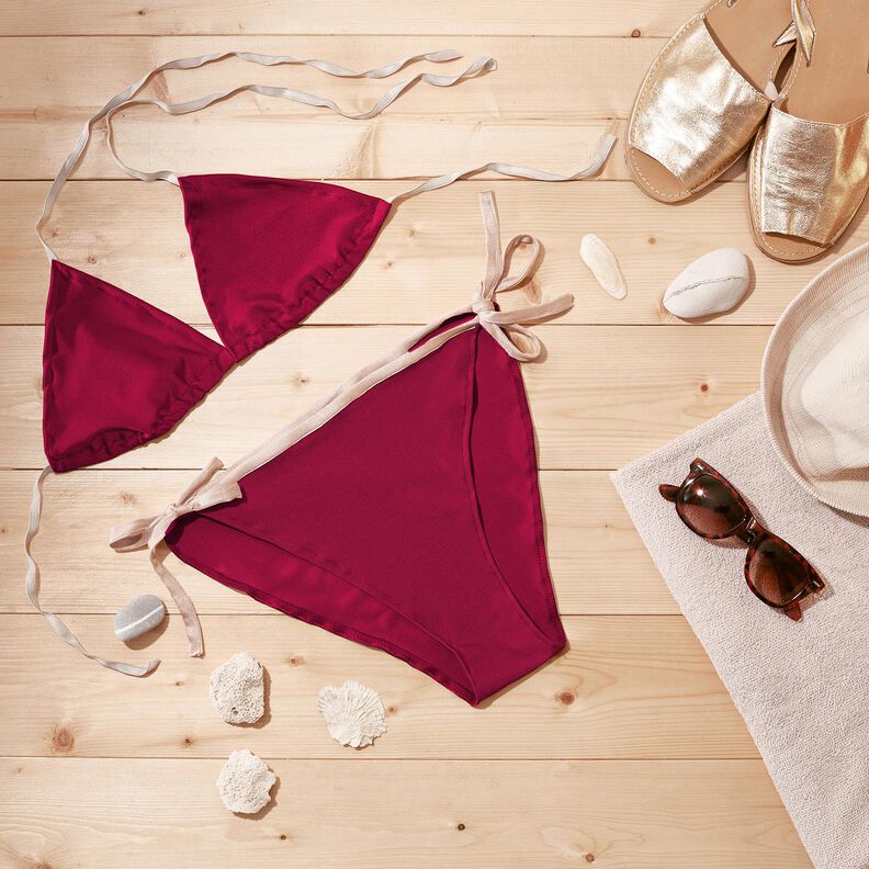 Swimsuit fabric SPF 50 – burgundy,  image number 6