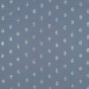 Double Gauze/Muslin dots Foil Print | by Poppy – blue grey, 