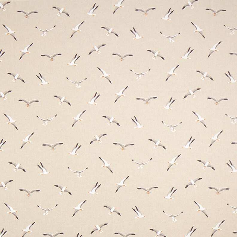 Half Panama Decor Fabric Seagulls – natural,  image number 1