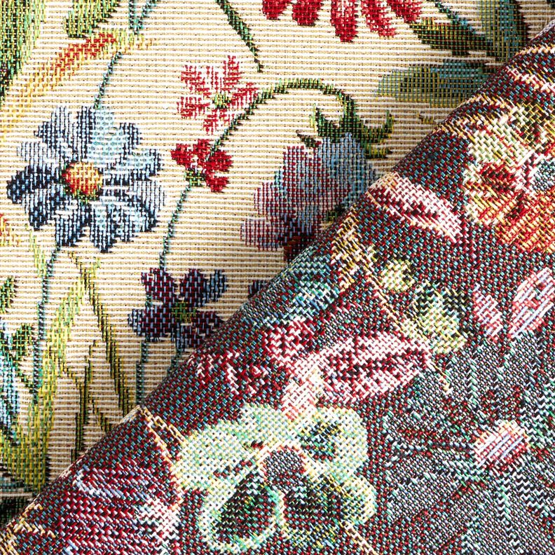 Decor Fabric Tapestry Fabric cheerful flower garden – light beige/green,  image number 4