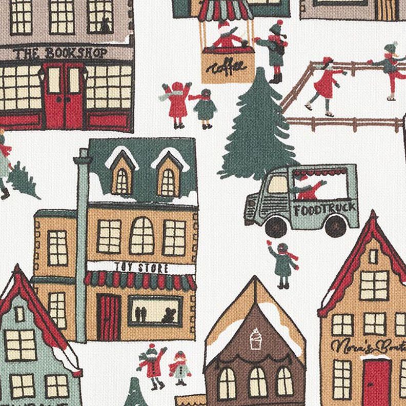 Decorative fabric half Panama winter berries – offwhite,  image number 6
